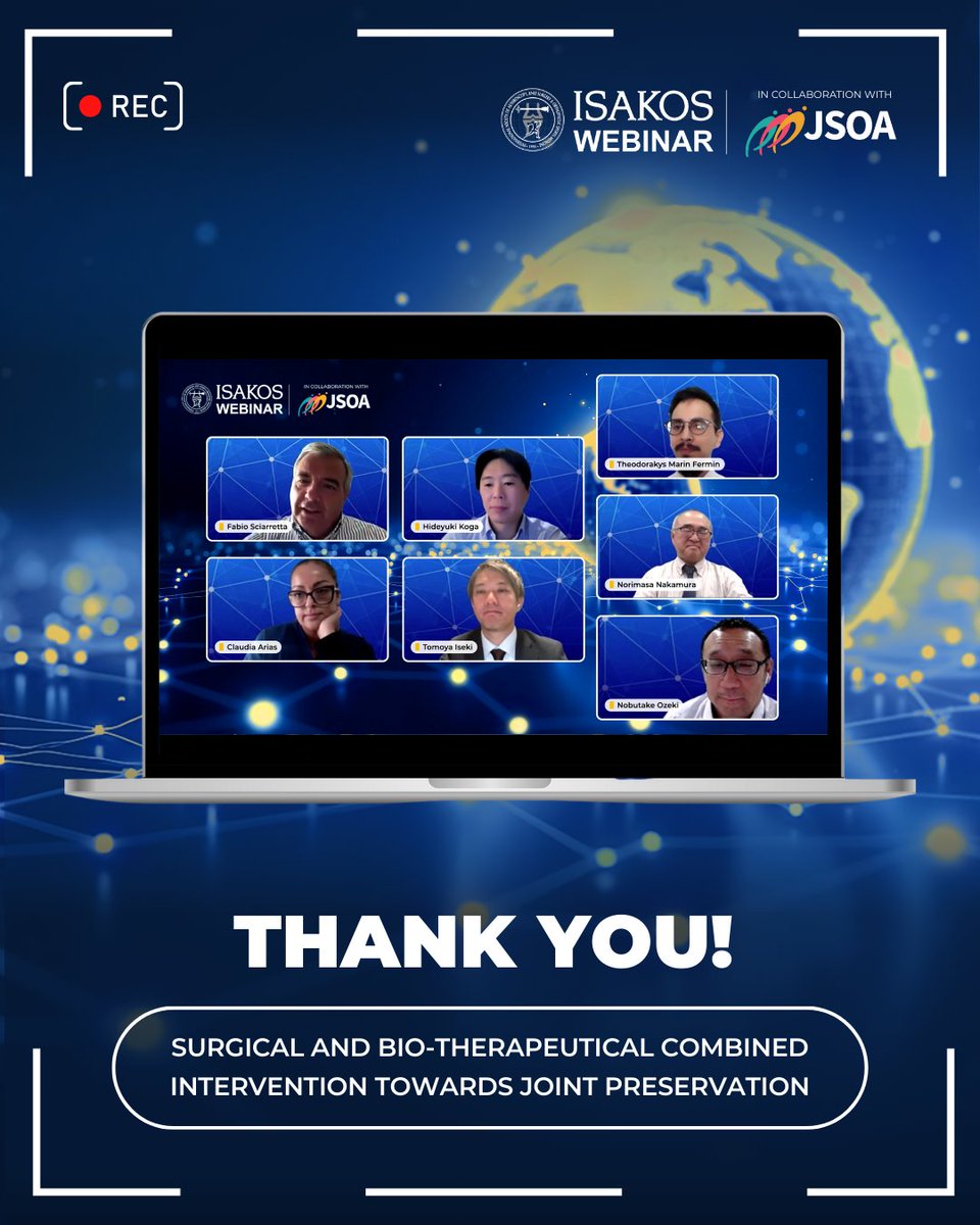 Jsoa 🙏 Thank you for joining the first ISAKOS Webinar with JSOA! Missed it ...