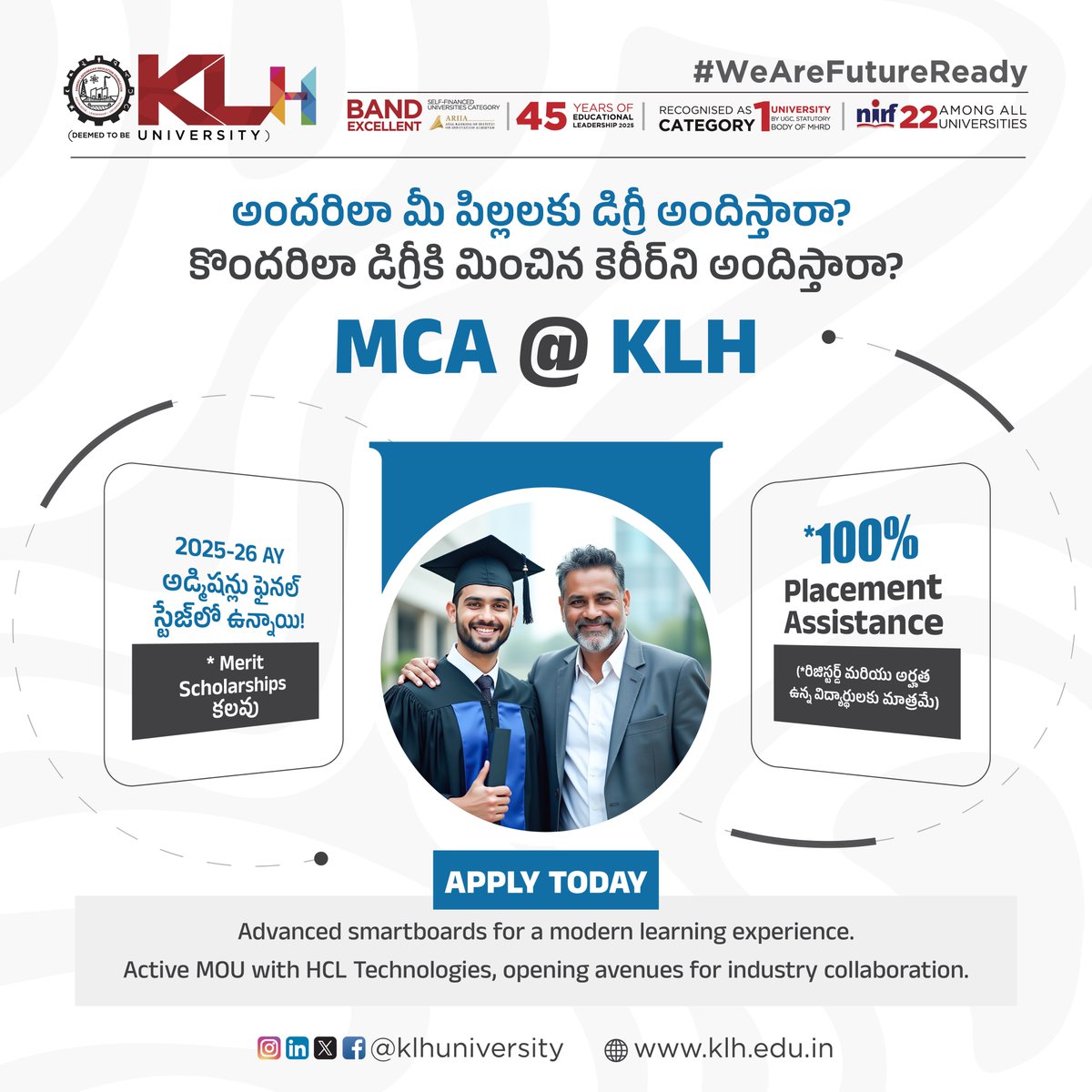 klhuniversity's tweet image. Master AI, cloud, cybersecurity, and software development with KLHGBS’s MCA. Learn through real-world projects and global tech exposure for a high-impact tech career.

kluniversity.in/admissions-202…

#KLU #MCAStudents #SoftwareMasters #ITCareers #PostgraduateIT #FutureDevelopers