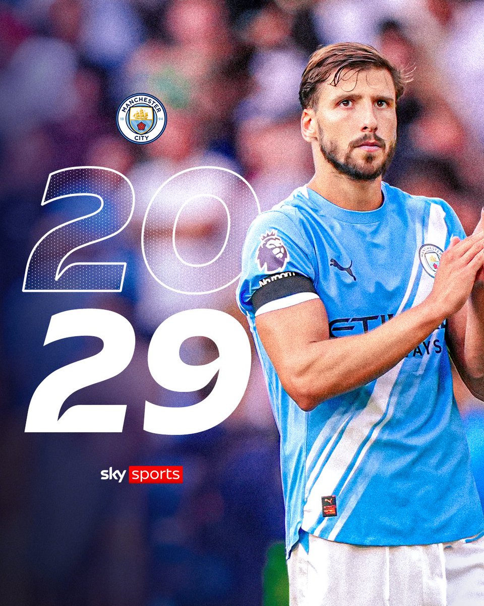 SkySportsPL's tweet photo. Ruben Dias has signed a new contract with Manchester City. The deal will run until 2029, with the option of an extra year 📝✅ https://t.co/rkNJR9CSPQ