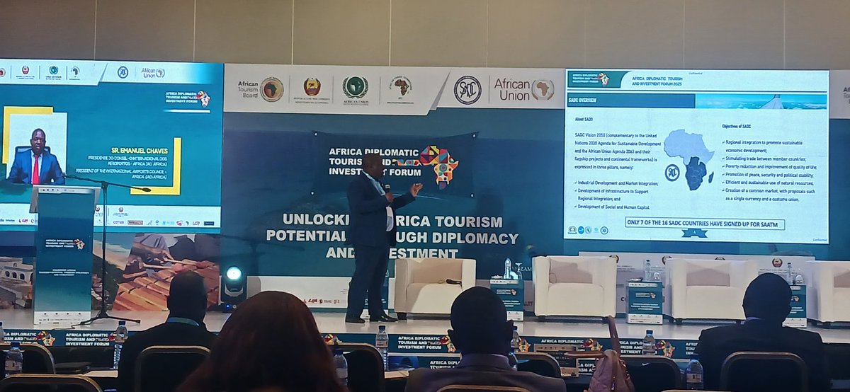 KaloAfrica's tweet photo. Africa Diplomatic Tourism and Investment Forum, Maputo, 2025 Day 3:

Presentation and key insights about SAATM on  SADC at the ongoing #ADTIF taking place at Montebelo Hotel, Maputo, Mozambique. https://t.co/13wcqbeCCd