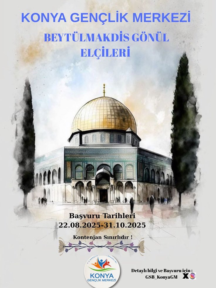 Kudüs’ü tanımak, anlamak ve anlatmak isteyen gençler için özel bir eğitim programı seni bekliyor! 🌍✨

📌 Detaylı bilgi ve başvuru için:
genç gönüllüler üzerinden olacaktır 
🔗
admin.gonulluyuzbiz.gov.tr/Activity/Summa…