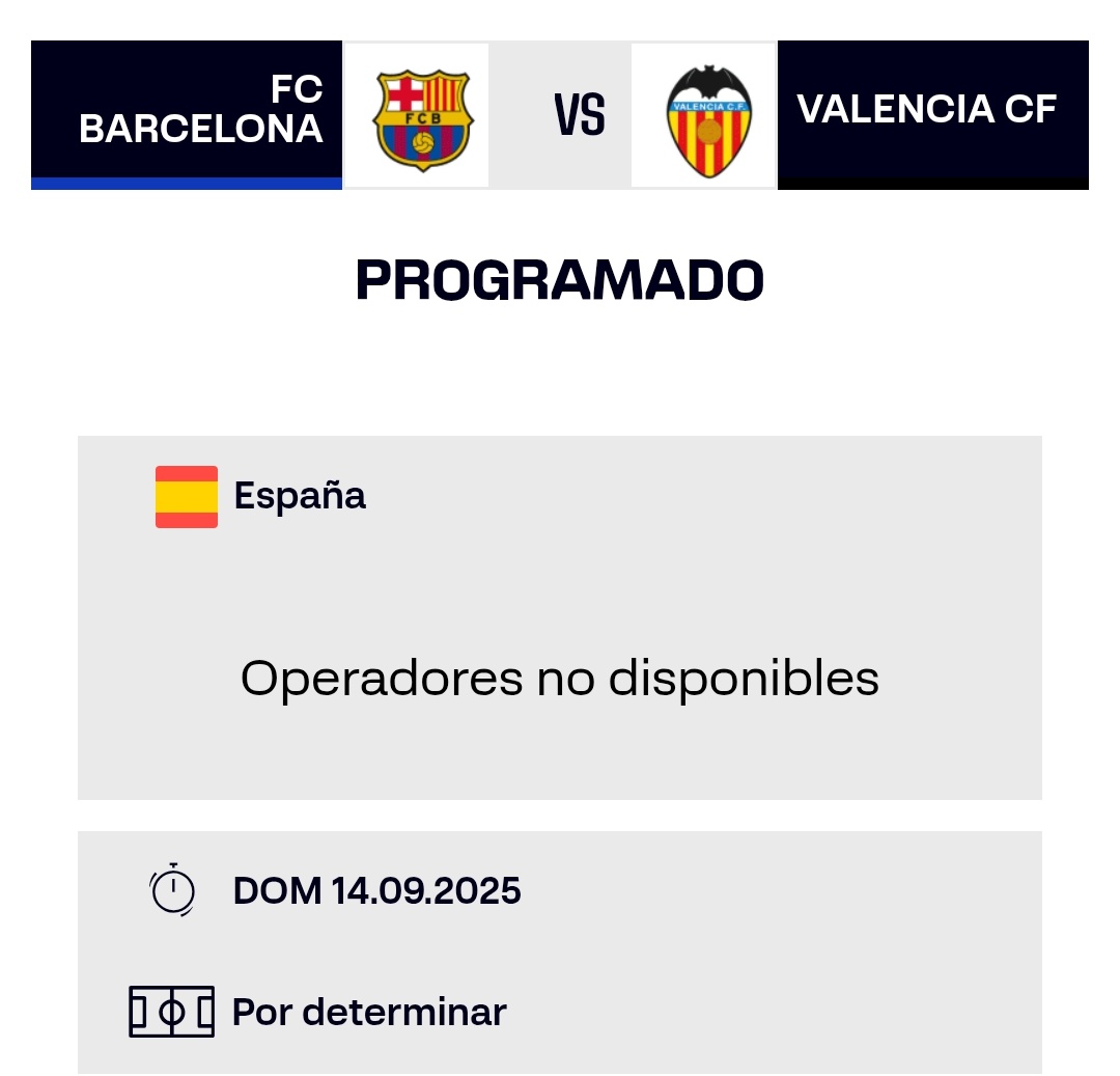 Richard Dees (@richarddees) on Twitter photo El cachondeo de <a href="/LaLiga/">LALIGA</a> de <a href="/Tebasjavier/">Javier Tebas Medrano</a>
El Barça podría jugar en Mestalla el partido de la cuarta jornada. Cuatro partidos seguidos fuera de casa en la primera vuelta supone cuatro partidos más en casa en la segunda. Pero aplazar el Madrid-Osasuna era adulterar la competición. El cachondeo de <a href="/LaLiga/">LALIGA</a> de <a href="/Tebasjavier/">Javier Tebas Medrano</a>
El Barça podría jugar en Mestalla el partido de la cuarta jornada. Cuatro partidos seguidos fuera de casa en la primera vuelta supone cuatro partidos más en casa en la segunda. Pero aplazar el Madrid-Osasuna era adulterar la competición.