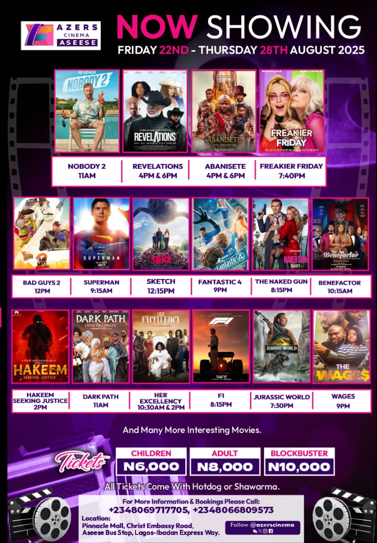 AzersCinema's tweet photo. New movie schedule Aug 22- Aug 28th https://t.co/4SJDCUA3W0