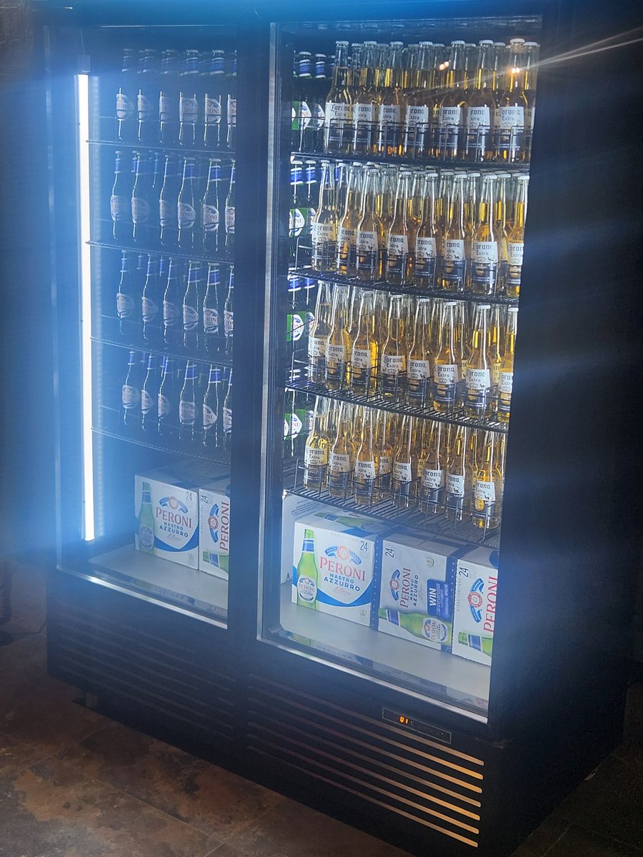 New bottle bar being set up at the front of the pub. Same price as always £30 for a bucket of ten.