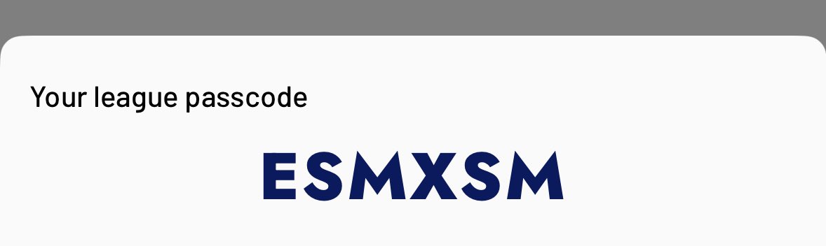 Aerial Fantasy league - join with the code below 💁🏼‍♀️