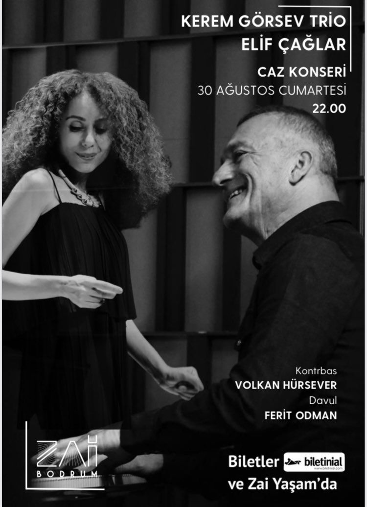 Kerem Gorsev (@keremgorsev) on Twitter photo 30 Ağustos <a href="/zaibodrum/">Zai Yaşam</a> saat 22.00 <a href="/elifcaglarmuslu/">Elif Çağlar Muslu</a> söylüyor Kerem Görsev Trio caz standart repertuarı çalıyoruz Biletler <a href="/biletinial/">Biletinial</a> ve Zai Yaşamda 30 Ağustos <a href="/zaibodrum/">Zai Yaşam</a> saat 22.00 <a href="/elifcaglarmuslu/">Elif Çağlar Muslu</a> söylüyor Kerem Görsev Trio caz standart repertuarı çalıyoruz Biletler <a href="/biletinial/">Biletinial</a> ve Zai Yaşamda