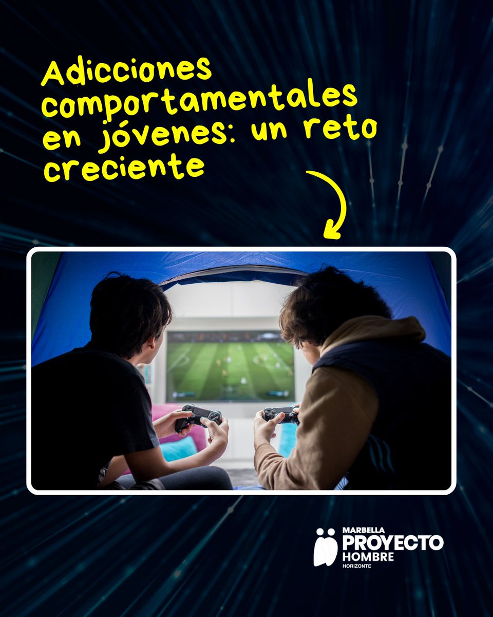 Las adicciones comportamentales (videojuegos, redes, apuestas) afectan a jóvenes: pérdida de control, irritabilidad y aislamiento. Señales: cambios de humor, descuido de estudios o hobbies. Para asesoramiento: 952775353 / contacto@horizonteproyectohombremarbella.org