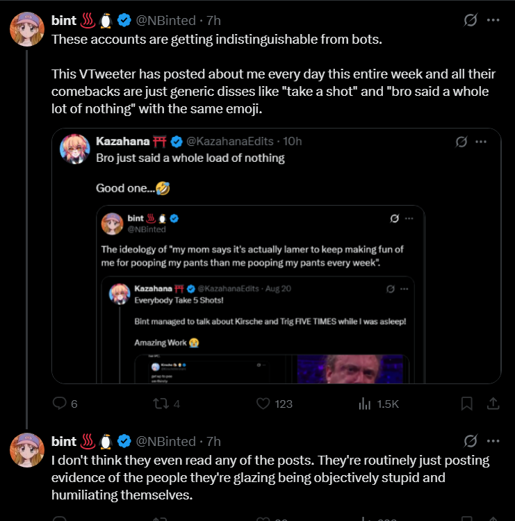 Please make coherent sentences before tweeting anything please, that last tweet made no sense at all...

This dude sure looks at my account a lot for someone that has me blocked, he's a pussy😭