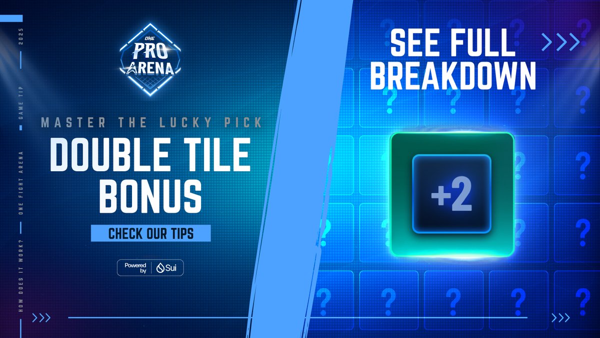 onefightarena's tweet image. TIP! 🎯 Find the Bonus Tile in Lucky Pick to instantly earn extra picks!
You’ve got 5 moves. Uncover all 3 Bonus Tiles to keep the game going!

#ONEFightArena #GameTips