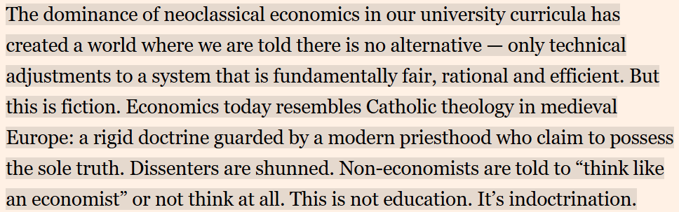 Carlota Perez (@carlotaprzperez) on Twitter photo Ha-Joon Chang wrote in the <a href="/FT/">Financial Times</a> about the need to rejuvenate economics teaching (as <a href="/MazzucatoM/">Mariana Mazzucato</a> and many others have been claiming). Not only does its teaching need to be open to variety, but the economics science itself needs to become interdisciplinary. Ha-Joon Chang wrote in the <a href="/FT/">Financial Times</a> about the need to rejuvenate economics teaching (as <a href="/MazzucatoM/">Mariana Mazzucato</a> and many others have been claiming). Not only does its teaching need to be open to variety, but the economics science itself needs to become interdisciplinary.