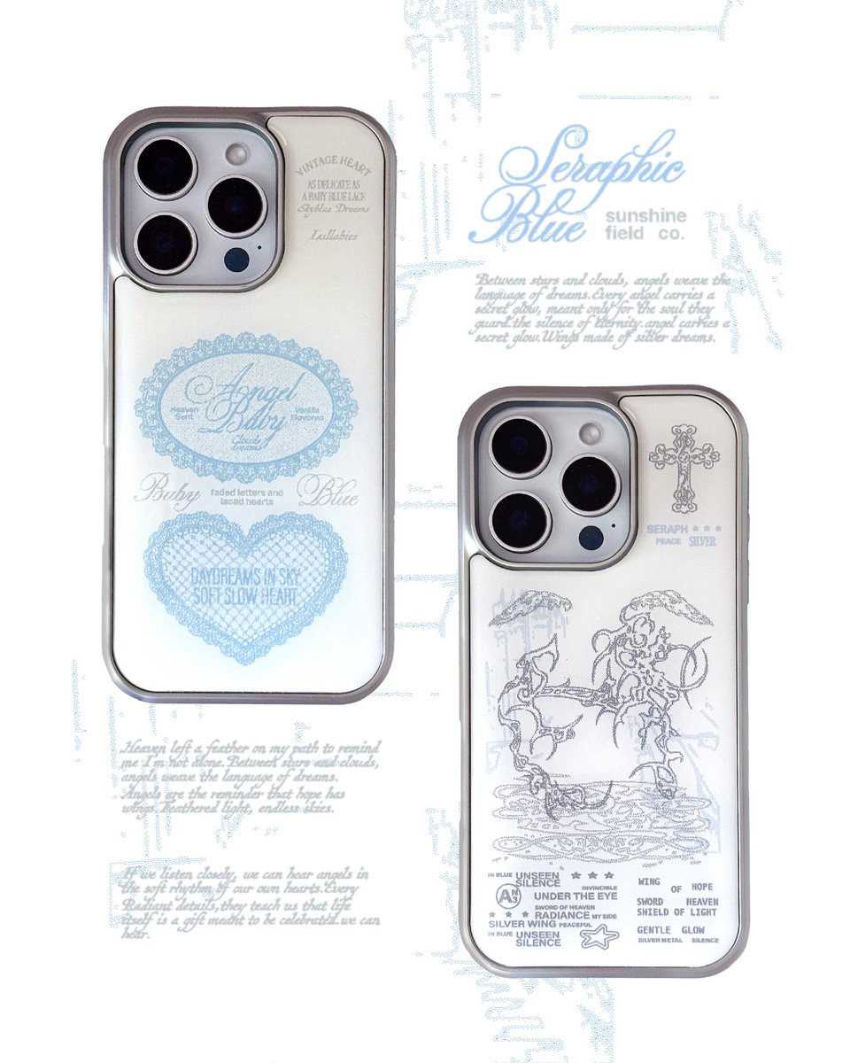 Tropical Love🐬🏄‍♀️, Seraphic Blue🤍🪽

New 폰케이스 Open!

*기존 다른 디자인들도 구매가능합니다🩷

• 주문 - 프로필 링크(선샤인필드 자사몰, 윗치폼)

자사몰은 상시판매, 윗치폼은 홍보를 위해 약 일주일간 판매합니다!(9월1일 자정까지)

1:1 주문제작 상품으로, 1-2주 정도 소요됩니다.