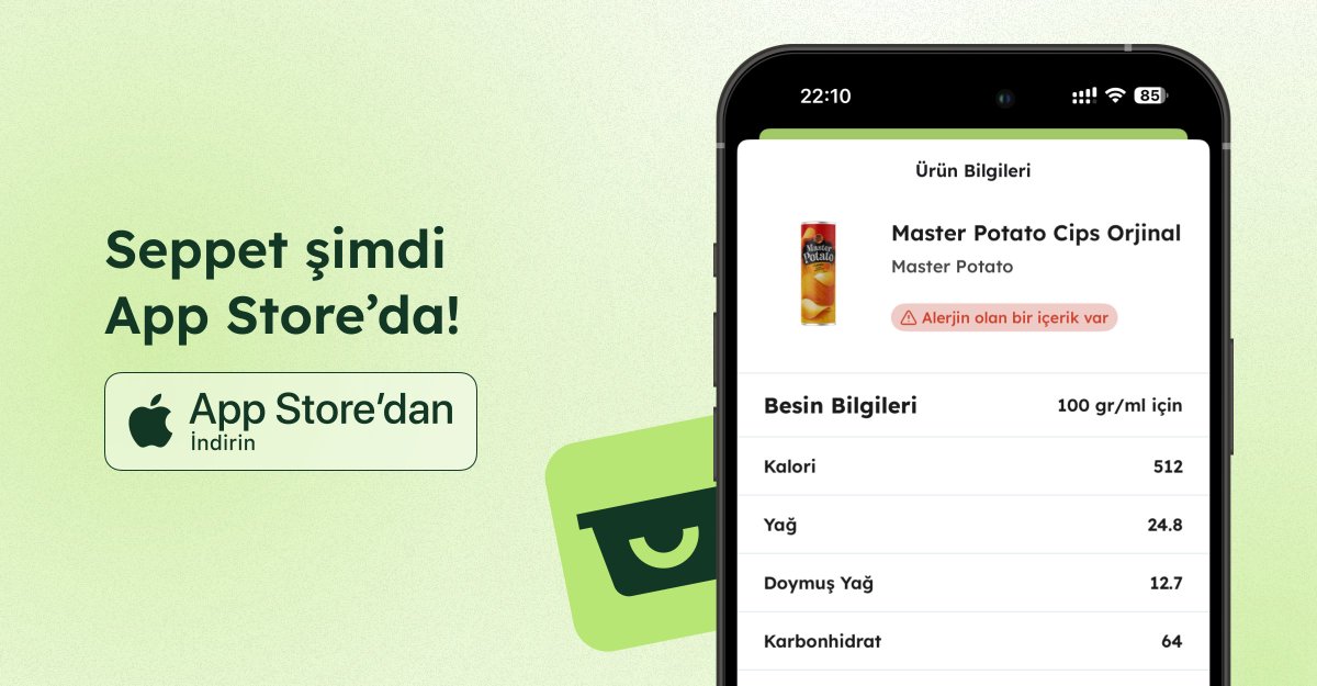 Eşimle birlikte hafta sonu projesi diye başladık, aylarca sürdü… ama sonunda Seppet (<a href="/seppetapp/">Seppet</a>) yayında! 🚀 Bunu duyurmaktan inanılmaz mutluyum.

Kısaca projeden ve süreçten biraz bahsetmek istiyorum.

ABD’de ve Avrupa’da ambalajlı gıdaların verisini toplayan, kamuya açık resmi