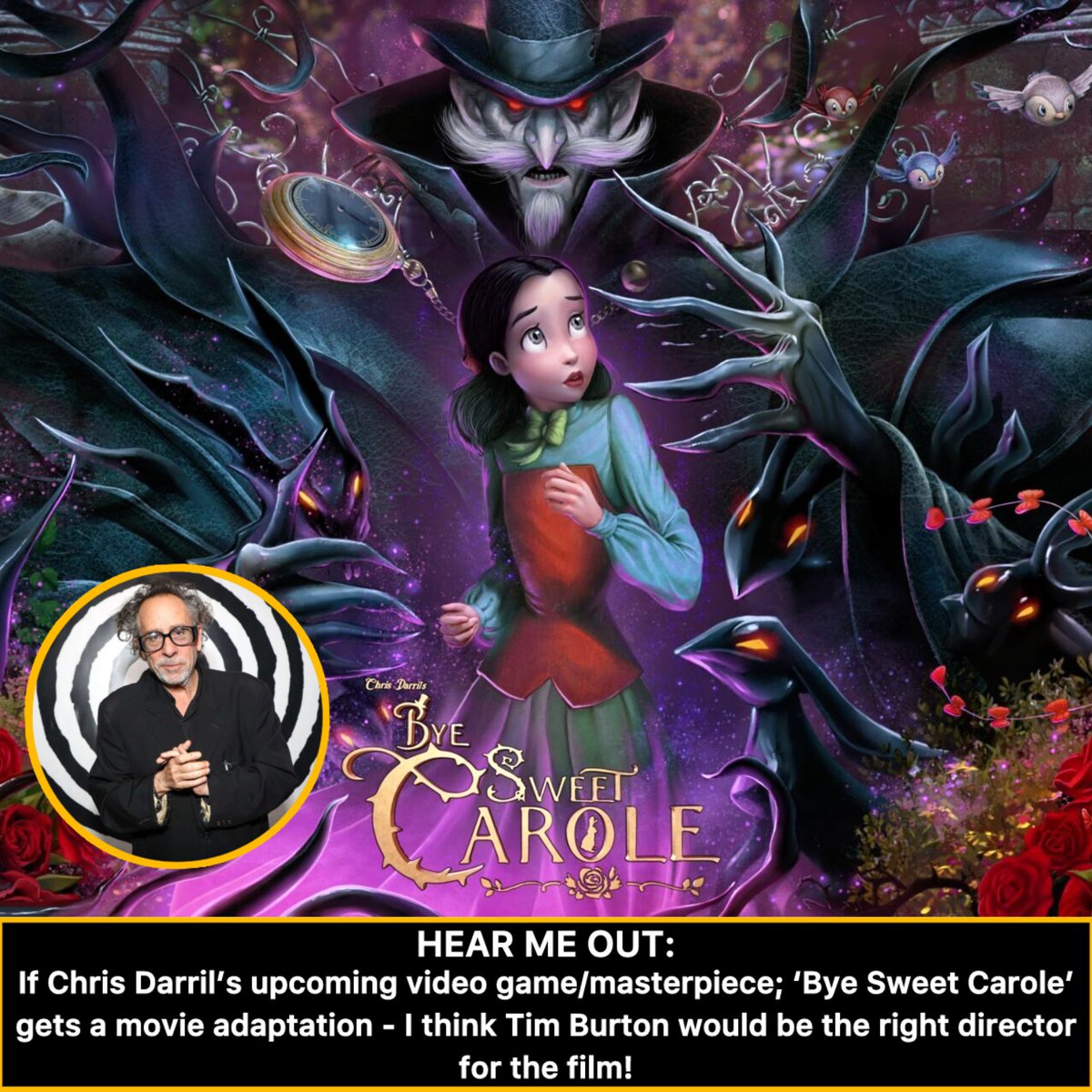 Klein Harvey🏳️🌈 (@kleinharvey97) on Twitter photo HEAR ME OUT:
If Chris darril’s upcoming video games/masterpiece; ‘Bye Sweet Carole’ gets a movie adaptation - I think Tim Burton would be the right director for the film!🎮🥀🐰🎬🍿
<a href="/chrisdarril/">Chris Darril</a> <a href="/ByeSweetCarole/">Bye Sweet Carole</a> <a href="/littlesewingmac/">Little Sewing Machine ®</a> #videogame #ByeSweetCarole #TimBurton #movie HEAR ME OUT:
If Chris darril’s upcoming video games/masterpiece; ‘Bye Sweet Carole’ gets a movie adaptation - I think Tim Burton would be the right director for the film!🎮🥀🐰🎬🍿
<a href="/chrisdarril/">Chris Darril</a> <a href="/ByeSweetCarole/">Bye Sweet Carole</a> <a href="/littlesewingmac/">Little Sewing Machine ®</a> #videogame #ByeSweetCarole #TimBurton #movie