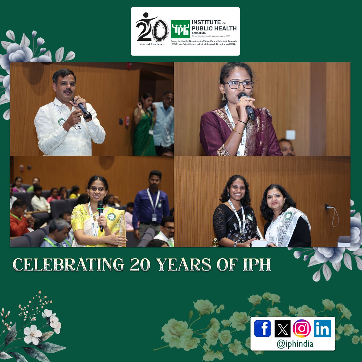 iphindia's tweet photo. Learning, laughter and lived experiences, our community takes centre stage with stories and a pop quiz on elements that connect all of us to the Institute of Public Health, Bengaluru!

#20YearsOfIPH #IPHAnniversary #PublicHealthMatters #IPHCommunity #Healthforall https://t.co/qRWWaq1sQ7