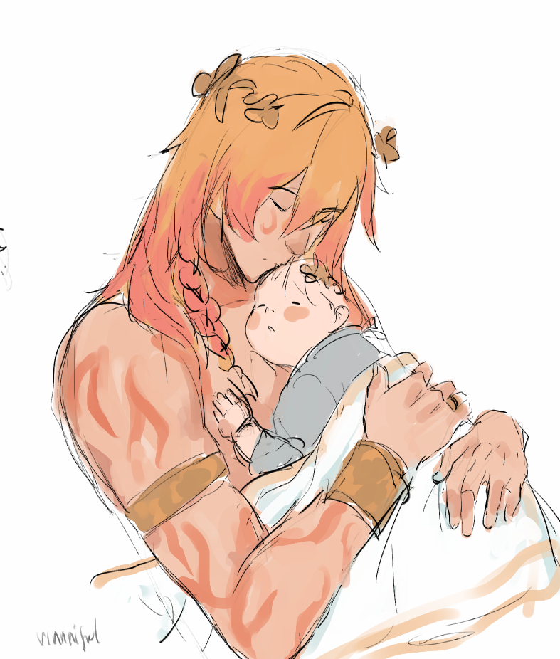 vinnniful's tweet image. found this mamadei doodle i did a while ago (yes the baby came out looking like phainon color copy)
 #mydei  #phaidei