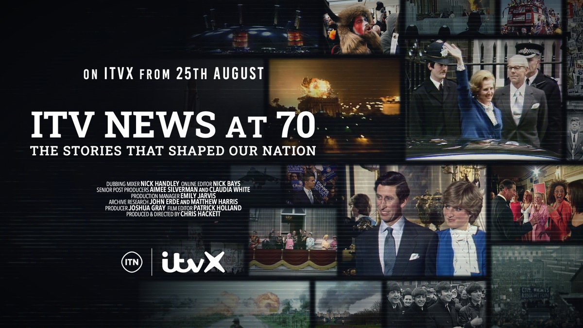 ITV News at 70: The Stories That Shaped Our Nation OUT MONDAY <a href="/ITVX/">ITVX</a>
