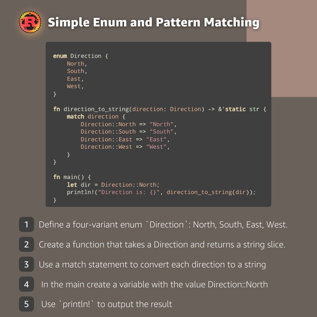 FrancescoCiull4's tweet image. Rust: Simple Enum and Pattern Matching