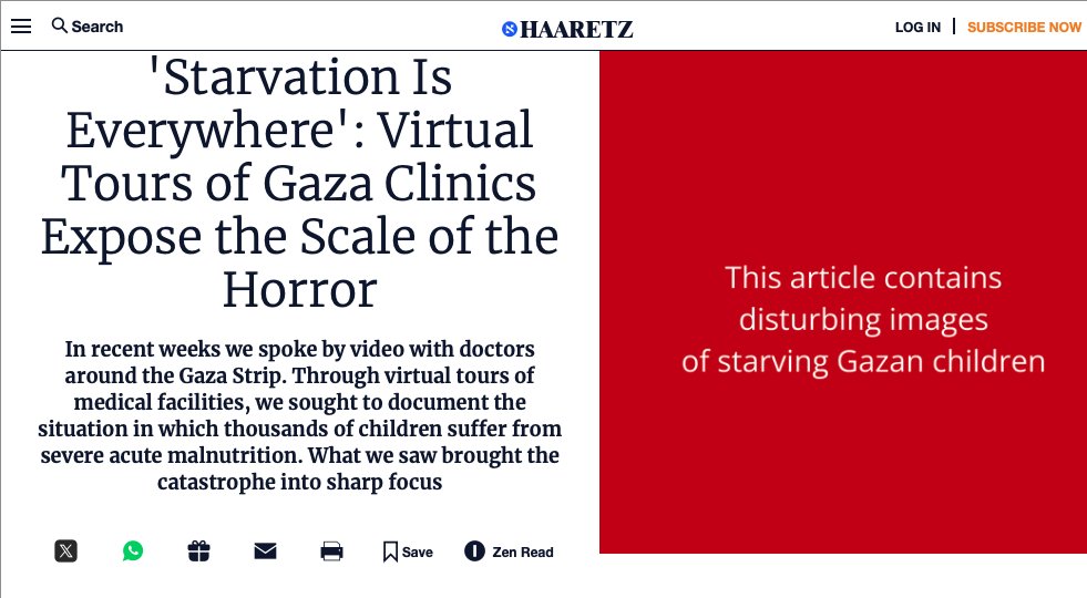 Israeli newspaper makes a series of virtual tours through Gaza's hospitals and finds starvation everywhere.

"What we saw there left no room for doubt about the scale of the horror."

archive.ph/szHRS