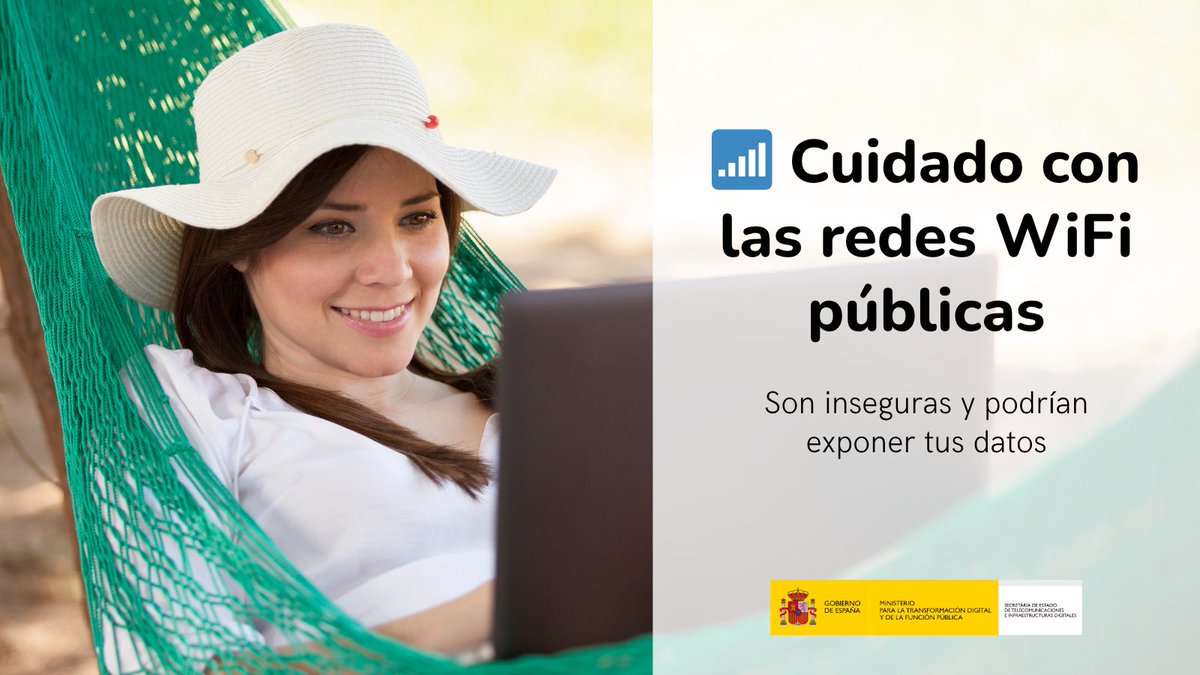 🌴💻Si estás de viaje o teletrabajas, ¡cuidado con las redes públicas! Pueden ser inseguras e incluso exponer tus datos. Prioriza redes privadas o tus datos móviles. 

✅<a href="/INCIBE/">INCIBE</a> pone a tu disposición esta guía para que navegues con tranquilidad: 

incibe.es/protege-tu-emp…