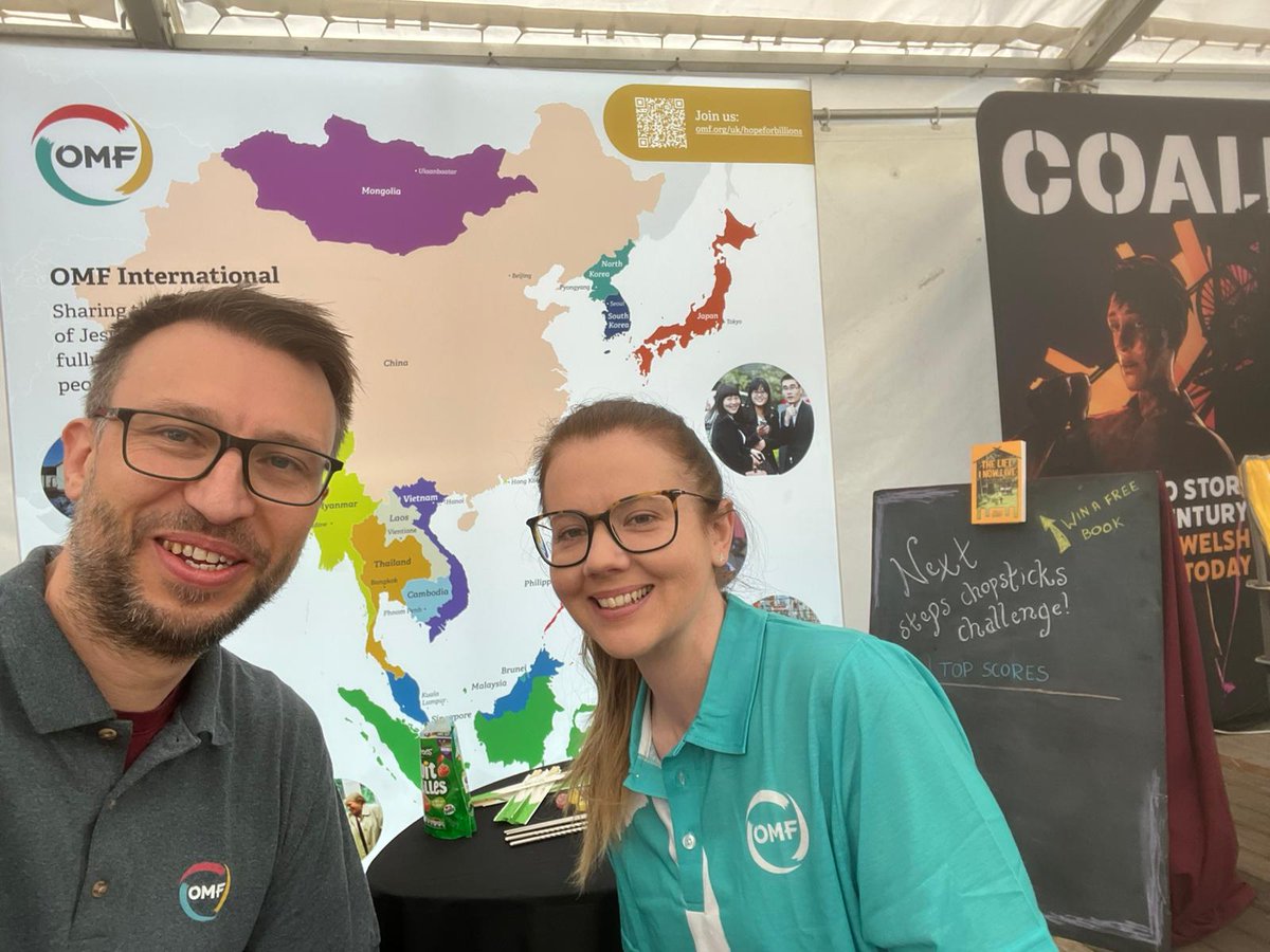 At <a href="/BigChurchFest/">Big Church Festival</a>  this weekend? 
Come and say 'hello' to Sarah and Rob! They'd love you to try out their chop sticks challenge and help you discover the exciting things God is doing among East Asian people around the world.

Drop in to the exhibition area to find out more!