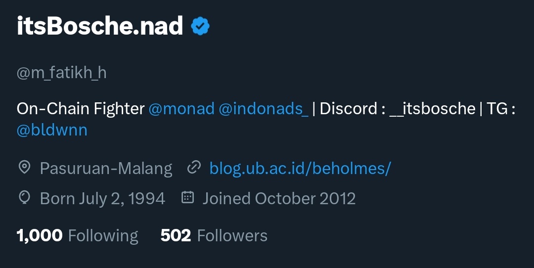 I reach 500 follower when I try to make friends in <a href="/monad/">Monad ⨀</a>

terima kasih untuk teman - teman <a href="/indonads_/">Indonads (evm/acc) 🇮🇩</a> 
thank you <a href="/berzanorg/">berzan</a> as the first KOL that give me a follow

GMonad