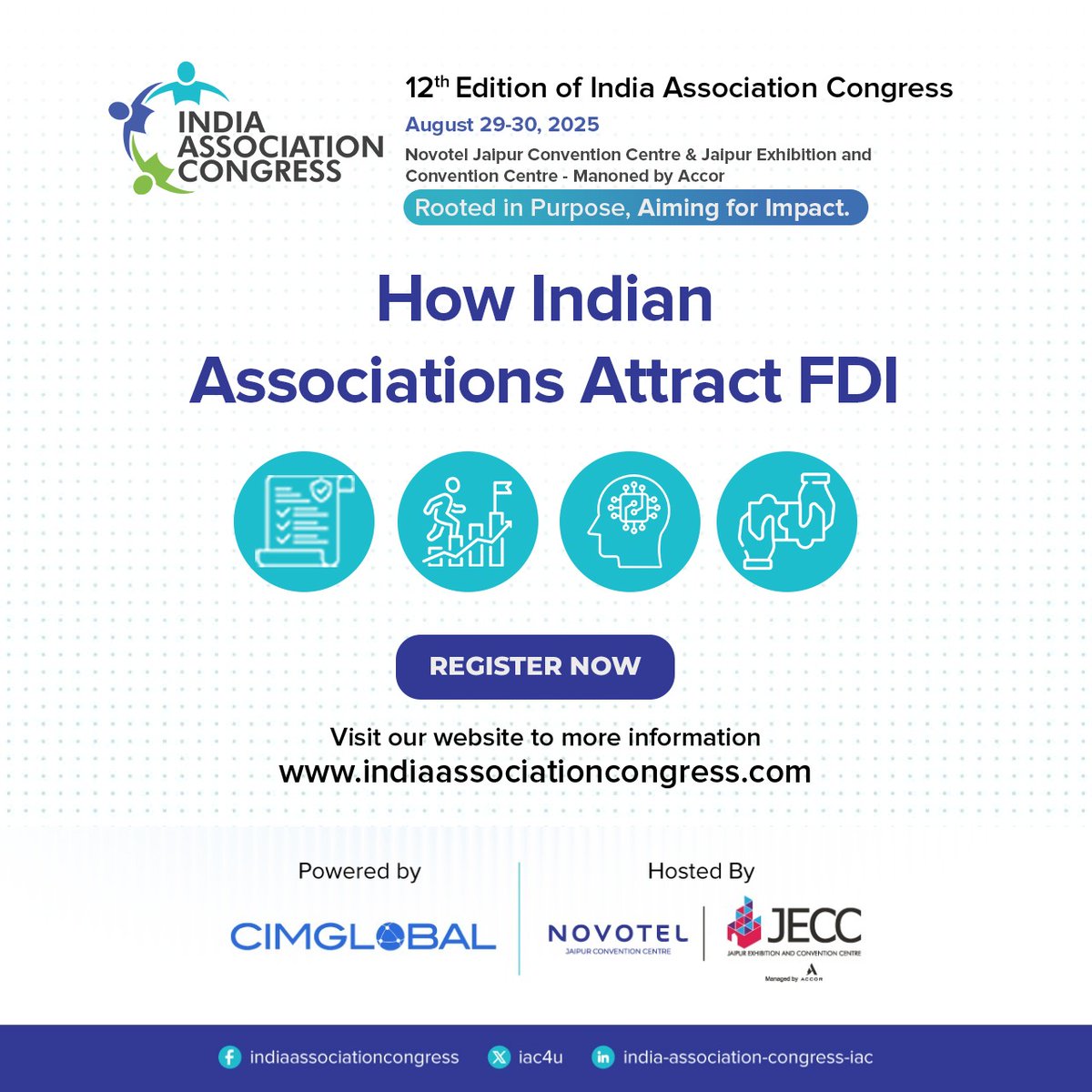IAC4U's tweet photo. FDI powers India’s growth. 🚀

Behind it? Indian associations — giving investors insights, networks &amp; guidance to thrive.
Discover more at #IAC25.

🗓 29–30 Aug 2025 | Novotel Jaipur Convention Centre &amp; Jaipur Exhibition Convention Centre

🔗 https://t.co/efOlk2kvmx https://t.co/vAddzxjp0X