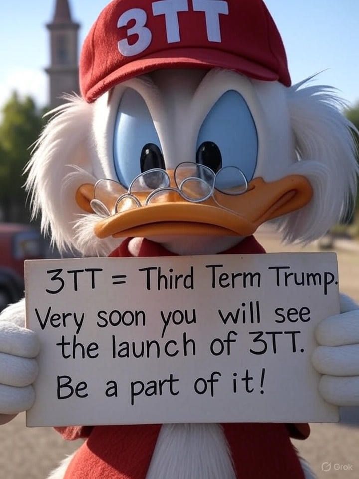 3TT_Official's tweet photo. 3TT = Third Term Trump #thirdtermtrump #trump #jdvance #unclescrooge https://t.co/I6ym88N2L5