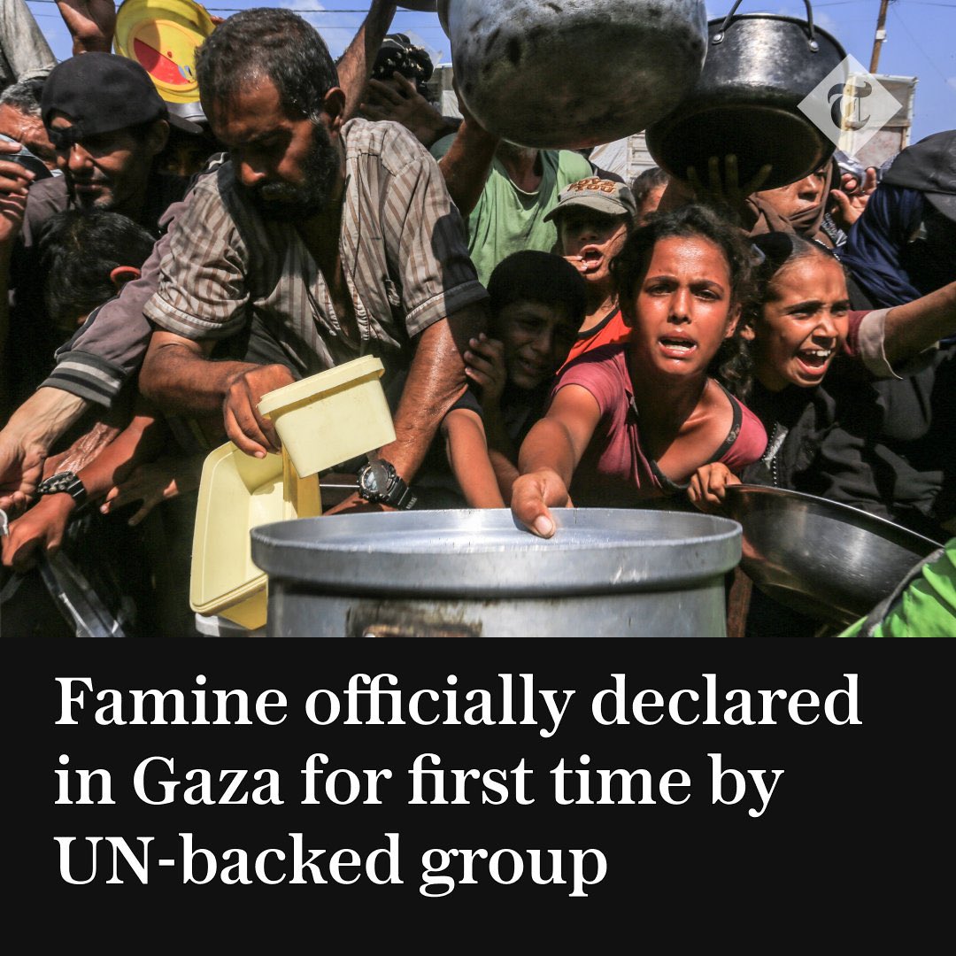 Famine officially declared by UN while US officials still mock starving Palestinians, Israeli army databases confirm over 80 percent of its targets were civilians, and starving children are burned alive tonight in hospital tents.

What a world. Let no one ever claim ignorance.
