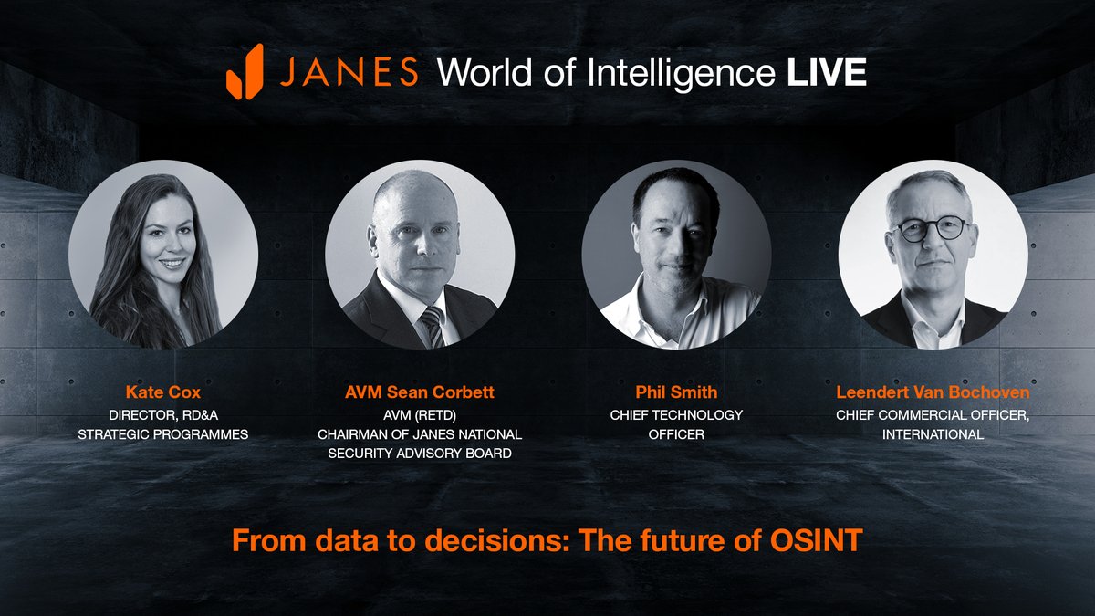 JanesINTEL's tweet image. 🙌Join Janes at #DSEI  at📍Booth S3-267 for two exclusive World of Intelligence LIVE sessions.

1️⃣The future of OSINT
📆10 Sept
⏰1.30 pm

2️⃣ The case for foundational intelligence today
📆 11 Sept
⏰1.30 pm

Book a meeting 👉  loom.ly/YJ55dnY