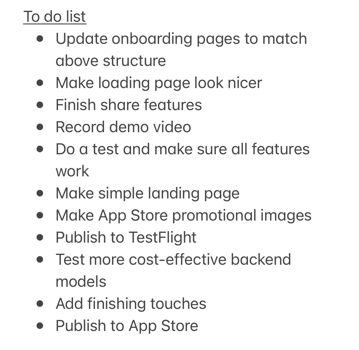 algoroad's tweet image. My to do list for the next few days as I build a six-figure IOS app
