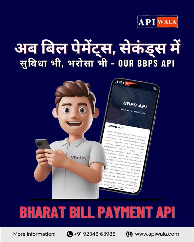 apiwala's tweet image. Empower Your Business with APIWala’s BBPS API!
Deliver fast, secure, and seamless bill payment services through the Bharat Bill Payment System (BBPS). From electricity, water, gas, to postpaid
👉 Get Started: apiwala.com
#APIWala #BBPSAPI #UtilityPayments
