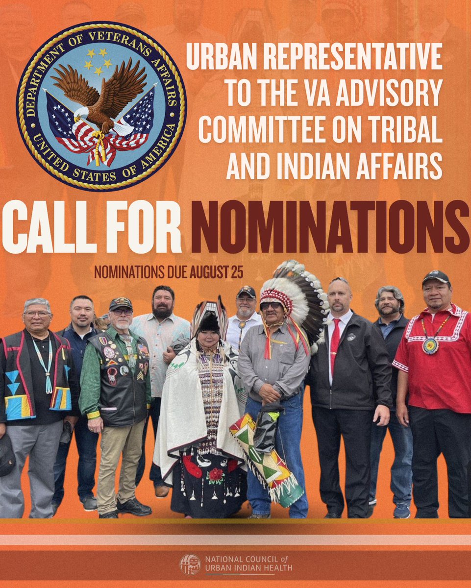 National Council of Urban Indian Health (@ncuih_official) on Twitter photo 📣 We’re looking for a strong voice to represent urban Native veterans on the VA’s Advisory Committee on Tribal and Indian Affairs (ACTIA). Deadline: Monday, Aug 25. Email Policy@NCUIH.org to submit. buff.ly/kqPdZvk 📣 We’re looking for a strong voice to represent urban Native veterans on the VA’s Advisory Committee on Tribal and Indian Affairs (ACTIA). Deadline: Monday, Aug 25. Email Policy@NCUIH.org to submit. buff.ly/kqPdZvk