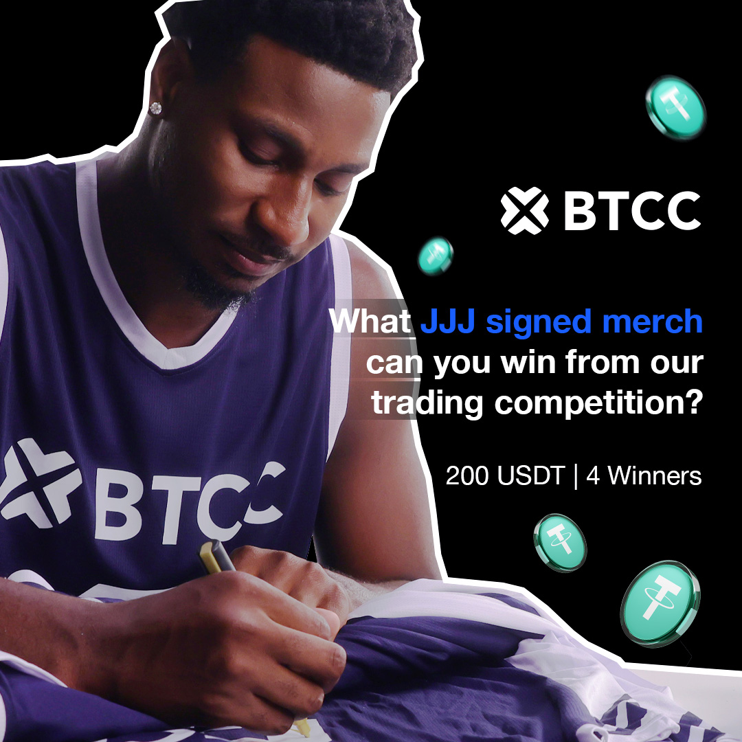 What JJJ signed merch are we giving away in our trading competition?

🔥 Follow <a href="/BTCCexchange/">BTCC</a>
🔥 RT this post with your answer + #BTCCxJJJ
🔥 Tag 3 friends!

Not sure about the answer? 👉🏻 bit.ly/3HGuhTs 

4 winners will share 200 USDT on Aug 29 🎉