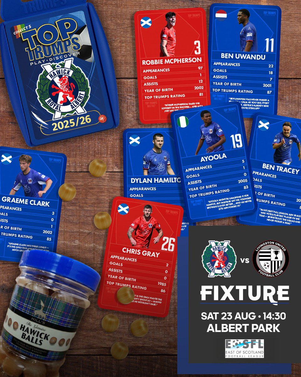 𝐓𝐇𝐈𝐒 𝐒𝐀𝐓𝐔𝐑𝐃𝐀𝐘!

🏁 | EOS – Div 3
🆚 | Livingston United
📈 | Position – 7th 

🗓️ | SAT 23rd August
⏱️ | 2:30pm KO
🏟️ | Albert Park

🎟️ | £7 Adult – £5 Concession – U16s Free
Ⓜ️ | HRA Club Members Free Entry
🍺 | Bar &amp; Kitchen Open
📱 | Contactless Payments Available