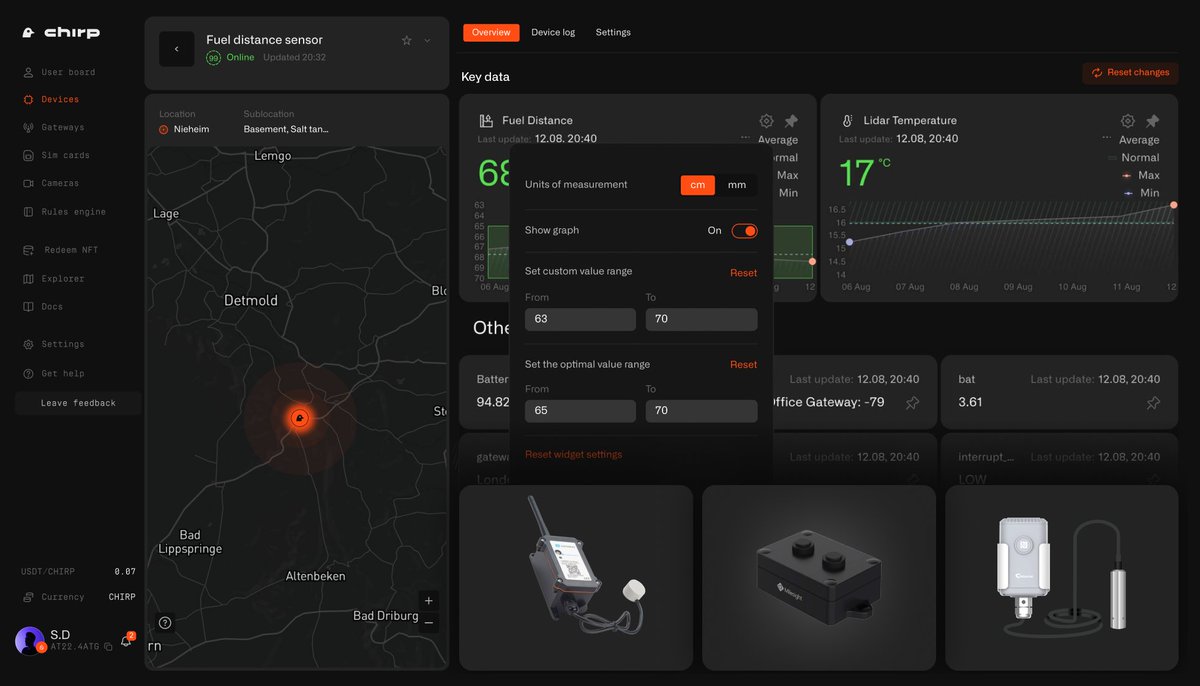 Modern IoT is where devices do the heavy lifting. The same core technology can prevent theft for a logistics company, automate supplies for a factory, and optimize services for a city.

It all starts with smart level sensors. A fleet manager uses a Dragino LDDS20 to guard fuel