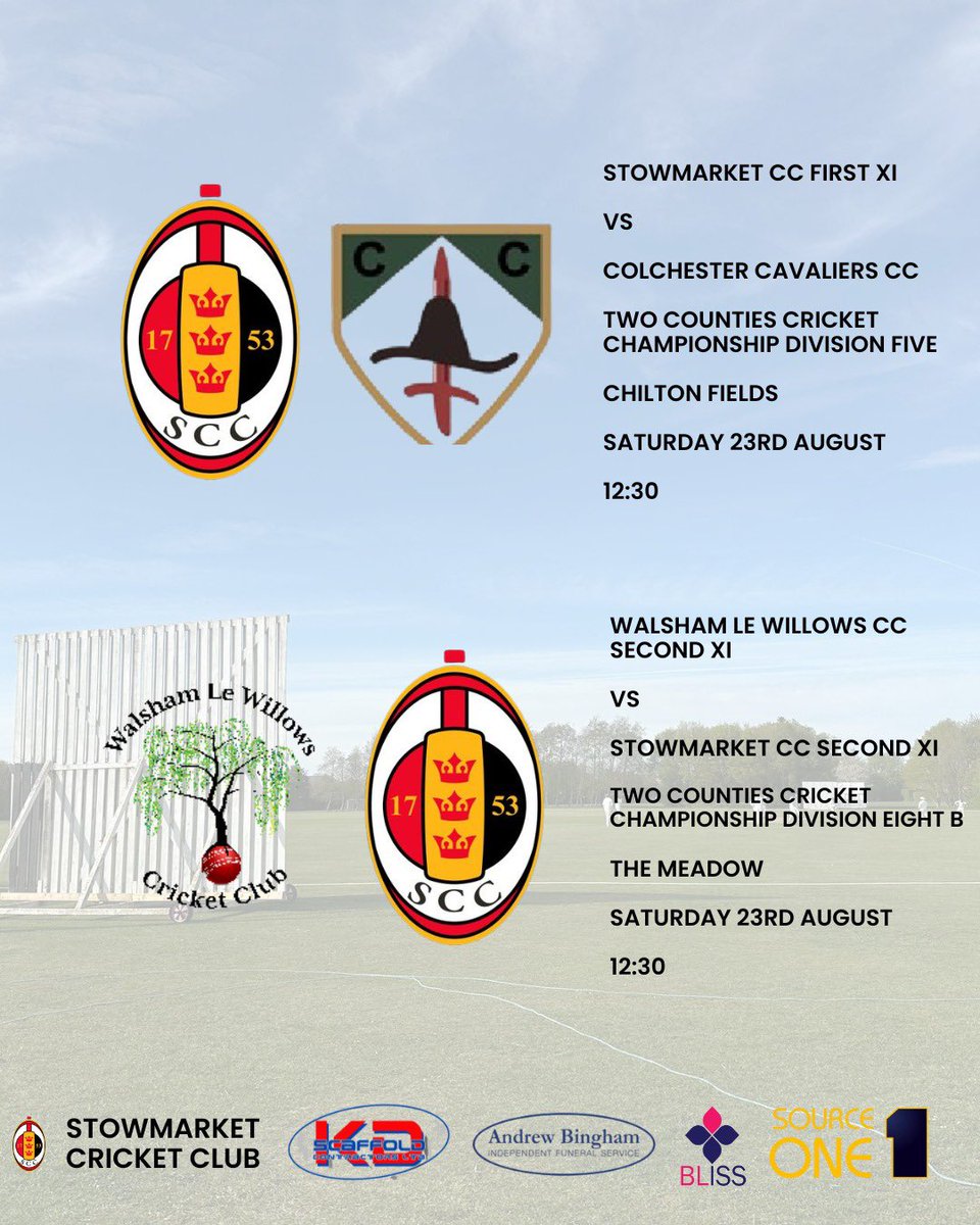 🏏 Two games for our sides this weekend!