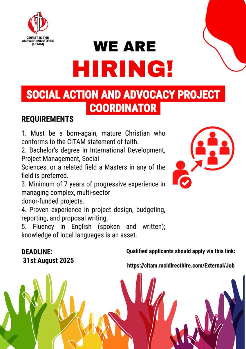 Join our team. Interested and qualified applicants should apply via this link:
citam.mcidirecthire.com/External/Job