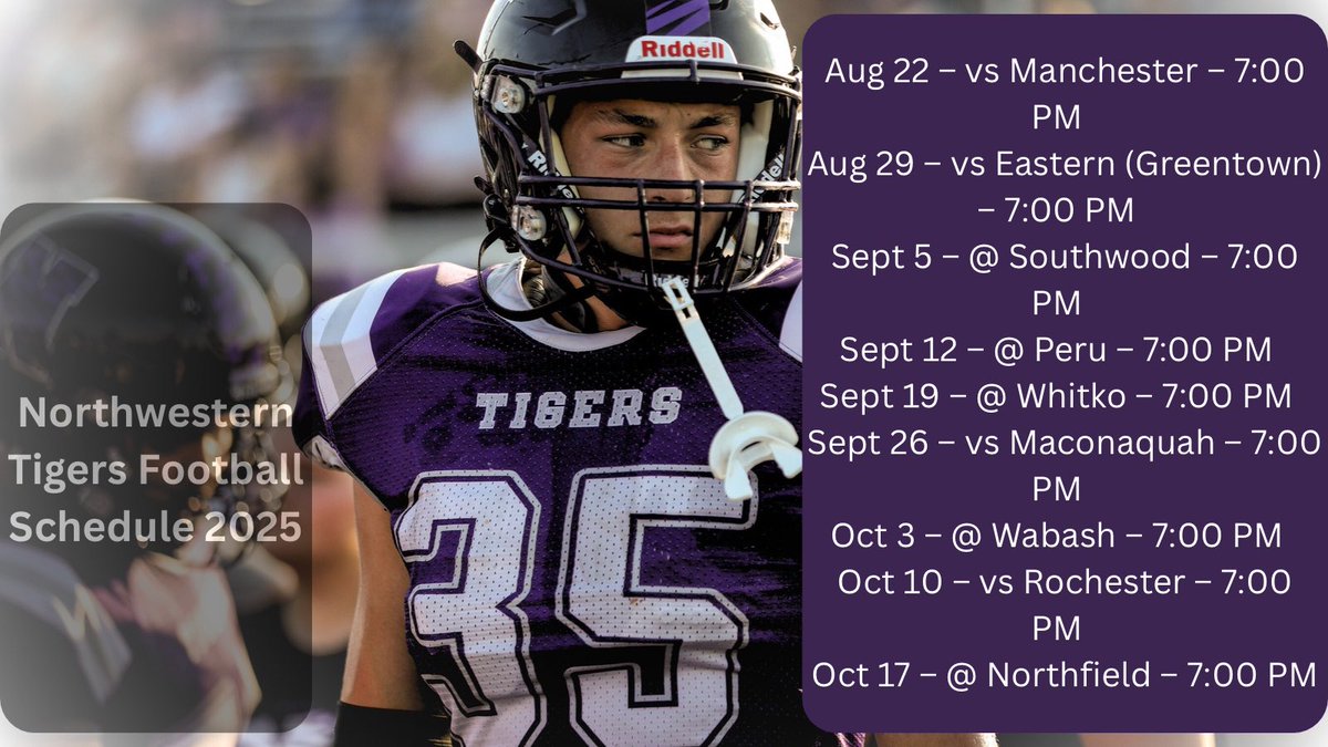 My game schedule for the season
