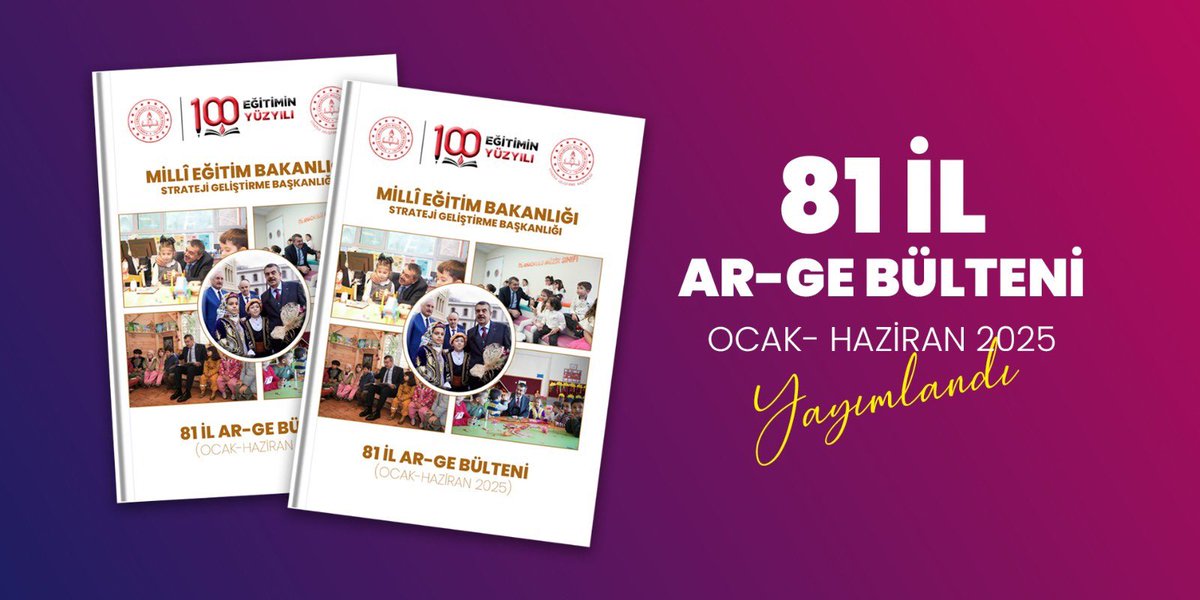 “81 İl AR-GE Ocak-Haziran 2025 Bülteni” Yayımlandı

Bülten; illerin AR-GE birimlerinin son dönemde hayata geçirdiği projeler, yenilikçi eğitim uygulamaları, eğitim, bilim, kültür, sanat alanlarında öğretmen ve öğrencilere yönelik çalışmalar ile ulusal ve uluslararası iş
