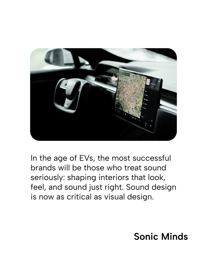 The age of silent EVs is here. So what replaces the powerful roar of an engine? We believe sound is the new interface. Sound design is now as critical as visual design.

#SoundDesign #AudioBranding #AudioIdentity #ElectricVehicles #UISound #UserExperience #SonicMinds