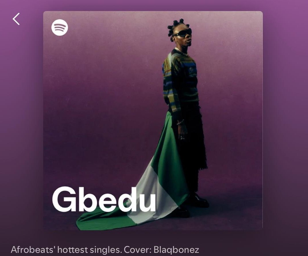 Blaqbonez the Everlasting Taker is the cover of your favourite playlists on Spotify!!! 🔥