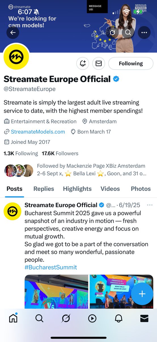 Good morning! ❤️ I just wanted to warn you all about a scam company! They got me to sign up offering $500 to do a show. After I did 6 shows, with garbage traffic, hardly anyone is on their site regardless of what they tell you, they said they decided not to work with me and that