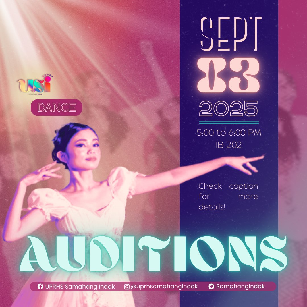 SamahangIndak's tweet photo. Who’s ready to gear up and take it down with USI? 💥

The beats continue to drop each second and USI is in the lookout for NEW talented Ruralites to join in and steal the SPOTlight on their dance auditions coming.. weeks from now?! 🫣— https://t.co/xfVunhAuGq