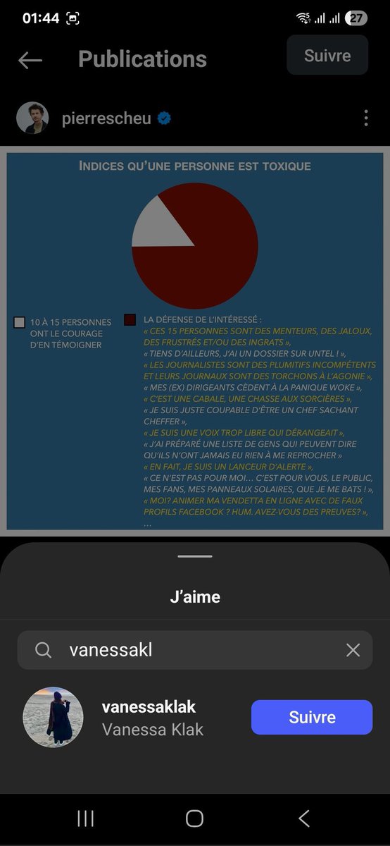 Aziz Lumière (@aziz_lumiere86) on Twitter photo La méthode Vanessa Klak : accuser anonymement son collègue (et ancien patron) <a href="/rudyleonet/">rudy leonet</a> de « management toxique » remontant à 10-15 ans, le faire virer, puis récupérer son poste… Où est la moralité à <a href="/lapremiere/">La Première</a> ? <a href="/xavierhuberland/">Xavier Huberland</a> <a href="/J_Galant/">Jacqueline Galant</a> La méthode Vanessa Klak : accuser anonymement son collègue (et ancien patron) <a href="/rudyleonet/">rudy leonet</a> de « management toxique » remontant à 10-15 ans, le faire virer, puis récupérer son poste… Où est la moralité à <a href="/lapremiere/">La Première</a> ? <a href="/xavierhuberland/">Xavier Huberland</a> <a href="/J_Galant/">Jacqueline Galant</a>