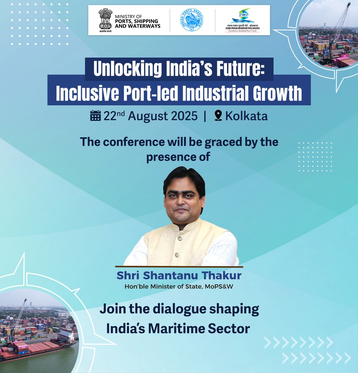 India Maritime Week 2025 (@imw_gov) on Twitter photo India’s maritime vision takes center stage in Kolkata today.
Hon’ble Minister of State, MoPS&W Shri <a href="/Shantanu_bjp/">Shantanu Thakur</a> will grace the roadshow on “Unlocking India’s Future: Inclusive Port-led Industrial Growth” and share his vision on the sector’s transformation. A press meet will India’s maritime vision takes center stage in Kolkata today.
Hon’ble Minister of State, MoPS&W Shri <a href="/Shantanu_bjp/">Shantanu Thakur</a> will grace the roadshow on “Unlocking India’s Future: Inclusive Port-led Industrial Growth” and share his vision on the sector’s transformation. A press meet will