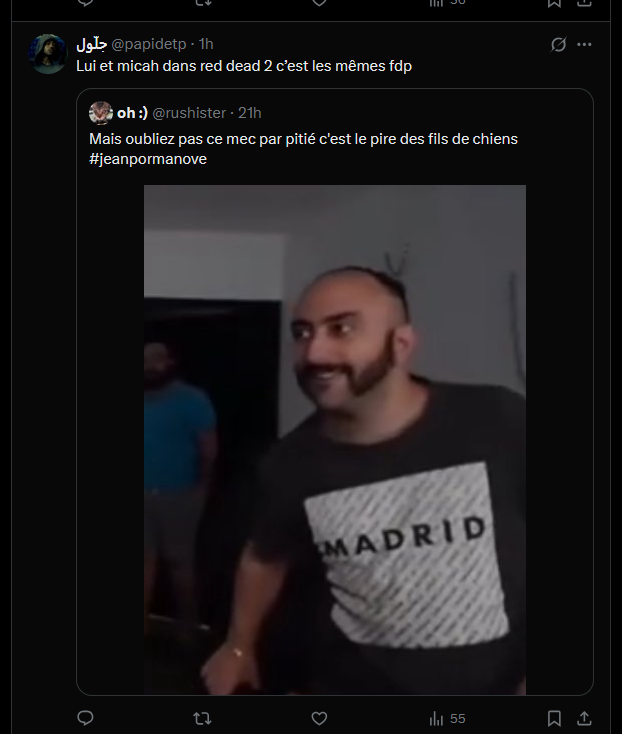 rushister's tweet photo. Je vous présente, le fils de pute de l'année. "Touchez pas à 3Cheveux" Alors que le gars est en train de taper un étranglement à jp #jeanpormanove https://t.co/0xt6PpAmgb