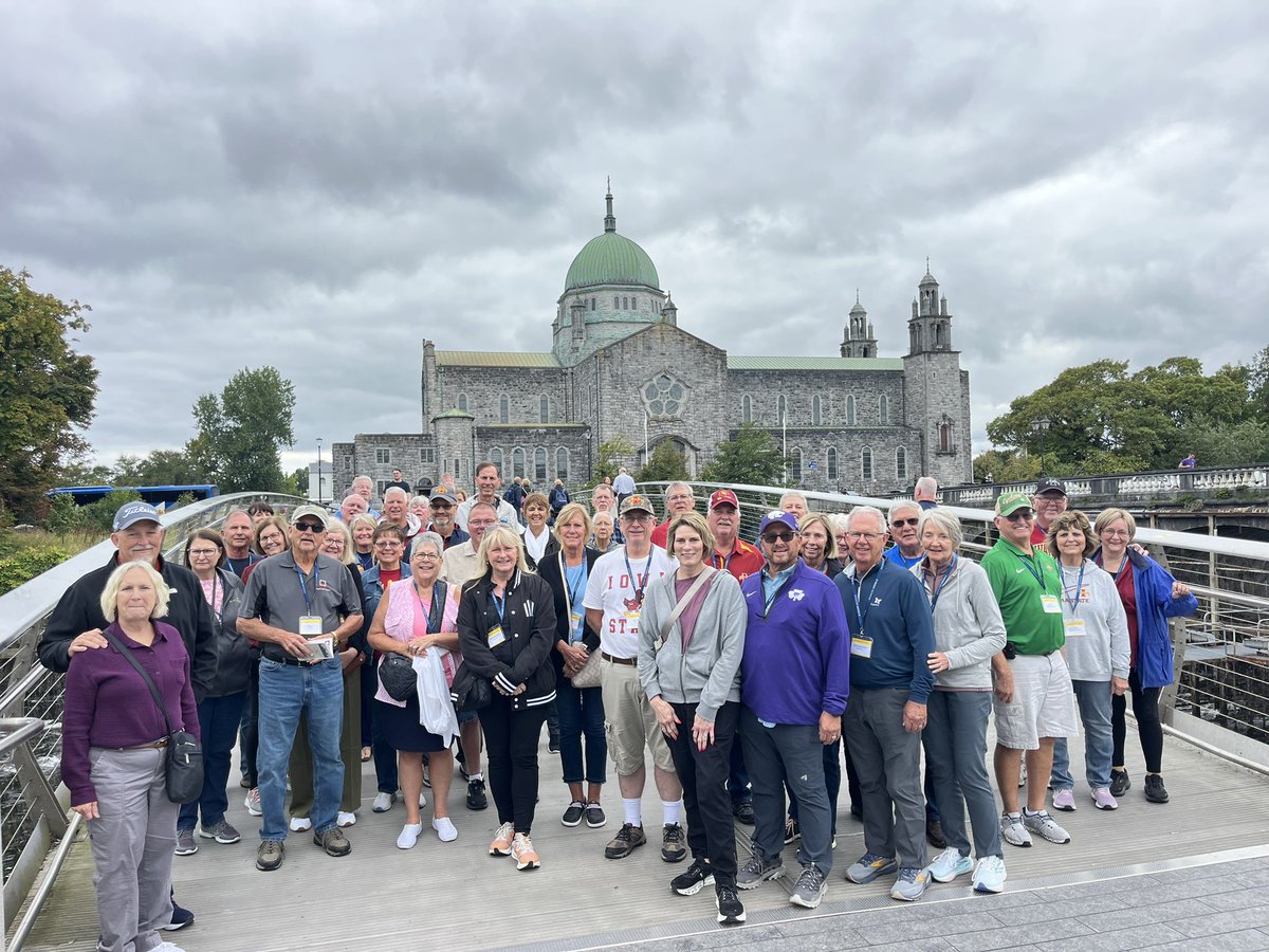 GalwayWalks's tweet photo. @swtnrse05 @HeatherRadio @cfbireland @KXnO1stQuarter @alec_busse @made_in_tyland @50Tweets1 @AerLingus @Big12Conference What a great group of @cfbireland college football fans travelling around Ireland with #PierceKavanaghCoaches &amp; #HolidayVacations .. the craic in #Galway was mighty! 
They loved our city and cathedral! 
Can’t wait for the match in #Dubln on Saturday @KStateFB v @CycloneFB https://t.co/lPP1hLqttV