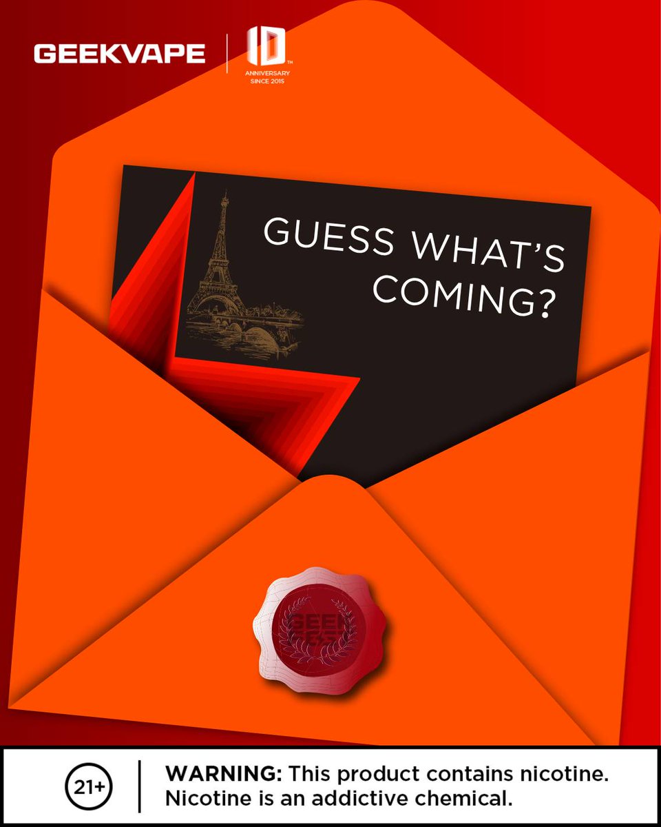 GeekvapeTech's tweet photo. A Mysterious Invitation from Paris
Guess what’s coming? #geekvp #geekfest #geekvape https://t.co/Qdf1Phz5Qn