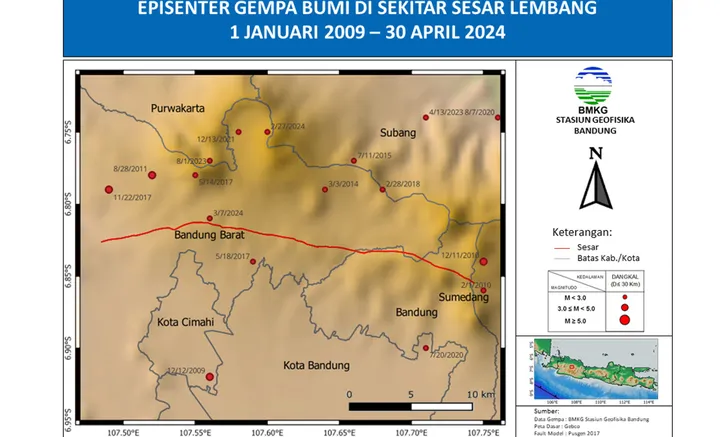 PRFMnews's tweet photo. Potensi gempa bumi akibat pergerakan Sesar Lembang mengintai Kota Bandung.

Beberapa kejadian gempa bumi di wilayah Bandung belakangan ini bisa dikatakan terasosiasi dengan aktivitas Sesar Lembang. Apalagi, Sesar Lembang segmen barat dikategorikan sebagai sesar aktif.

Apa yang harus kita lakukan dan bagaimana upaya Pemkot Bandung dalam kesiapsiagaan terhadap ancaman gempa bumi dipicu aktivitas Sesar Lembang? Simak hingga akhir~

A Thread'