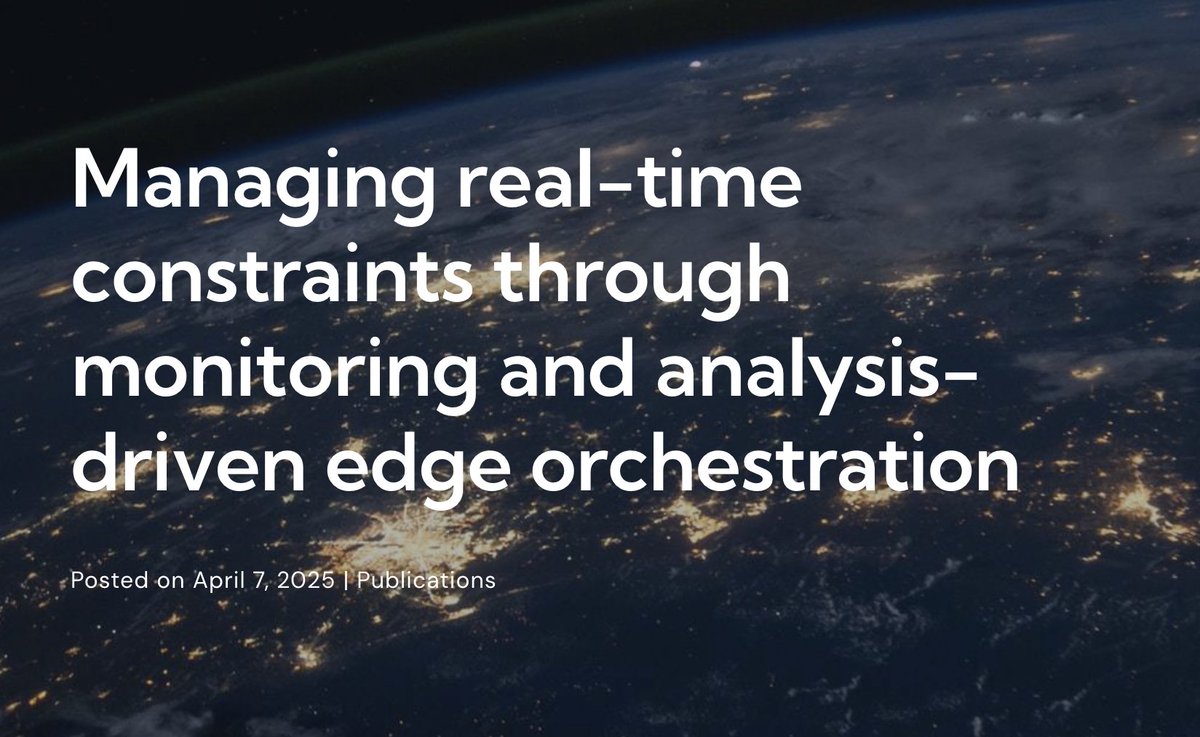 SNS (@6g_sns) on Twitter photo How can we manage real-time constraints in complex #EdgeSystems? <a href="/NANCY_snsju/">NANCY SNS JU Project</a> explores models, design-time optimisation and adaptive orchestration for #RealTime systems.
๐ก Prototyped on #QNXRTOS & tested in valet parking.
๐ Read more: tinyurl.com/58zj82z5
#EdgeComputing How can we manage real-time constraints in complex #EdgeSystems? <a href="/NANCY_snsju/">NANCY SNS JU Project</a> explores models, design-time optimisation and adaptive orchestration for #RealTime systems.
๐ก Prototyped on #QNXRTOS & tested in valet parking.
๐ Read more: tinyurl.com/58zj82z5
#EdgeComputing